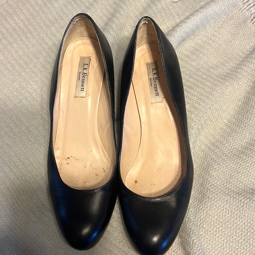 LK Bennett Black Wedge with Woven Heel